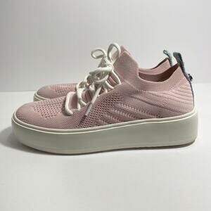 Steve Madden BRIXIE Platform Sneaker Women’s 7.5 Pink Stretch Knit Pull On Shoe